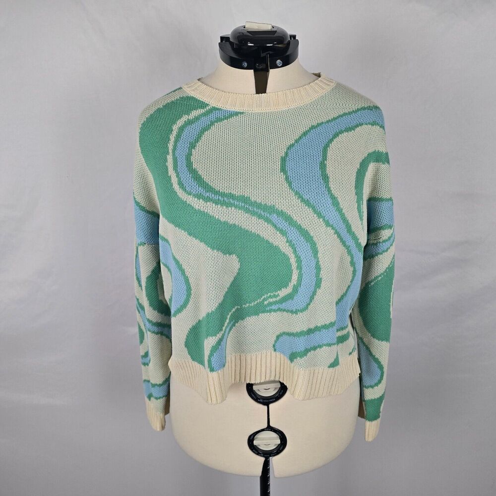 Le Lis Sweater Women's S The Sadie Swirl Oversized Drop Shoulder Long Sleeve